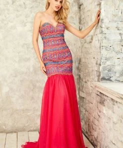 Angela & Alison - 771110 Extravagant Strapless Beaded Sweetheart Mermaid Dress Formal Gowns