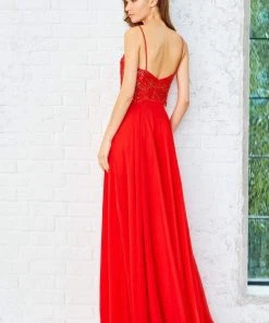 Angela & Alison - 771117 Sleeveless Beaded And Laced V-Neck Long Chiffon A-line Dress 7 Angela & Alison - 771117 Sleeveless Beaded And Laced V-Neck Long Chiffon A-line Dress