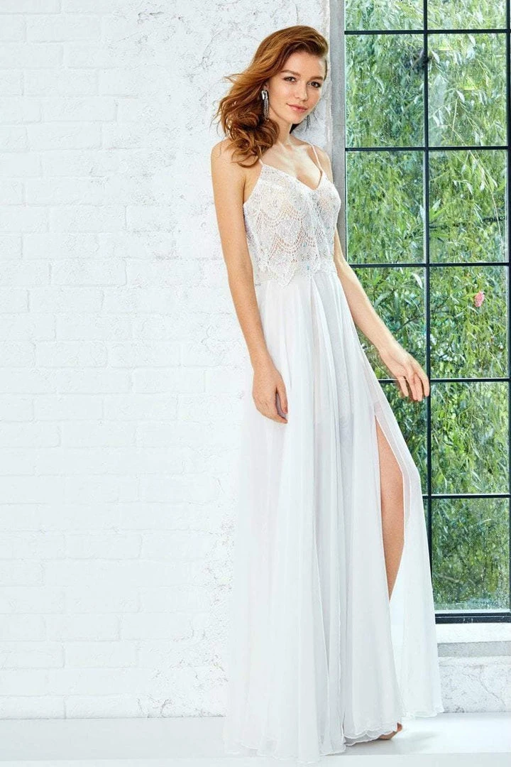 Angela & Alison - 771117 Sleeveless Beaded And Laced V-Neck Long Chiffon A-line Dress 5 Angela & Alison - 771117 Sleeveless Beaded And Laced V-Neck Long Chiffon A-line Dress