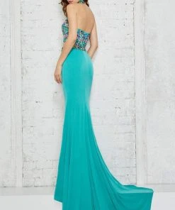 Formal Gowns Angela & Alison - 771124 Floral Embroidered Halter Two-piece Dress 8 Formal Gowns Angela & Alison - 771124 Floral Embroidered Halter Two-piece Dress