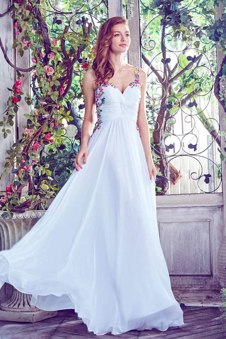 Formal Gowns Angela & Alison - 771141 Daring Multi-Colored Embroidery Sweetheart A-line Chiffon Dress 3 Formal Gowns Angela & Alison - 771141 Daring Multi-Colored Embroidery Sweetheart A-line Chiffon Dress