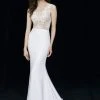 Angela & Alison - 81017 Sleeveless Embroidered Illusion Sheath Gown 1 Angela & Alison - 81017 Sleeveless Embroidered Illusion Sheath Gown