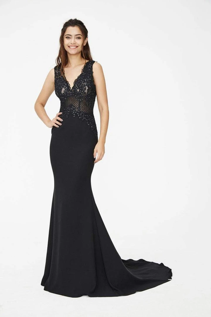 Angela & Alison - 81017 Sleeveless Embroidered Illusion Sheath Gown 5 Angela & Alison - 81017 Sleeveless Embroidered Illusion Sheath Gown