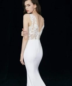 Angela & Alison - 81017 Sleeveless Embroidered Illusion Sheath Gown 10 Angela & Alison - 81017 Sleeveless Embroidered Illusion Sheath Gown
