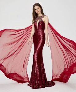Angela & Alison - 81029 Embellished Fitted Cape Evening Gown Formal Gowns 14 Angela & Alison - 81029 Embellished Fitted Cape Evening Gown Formal Gowns