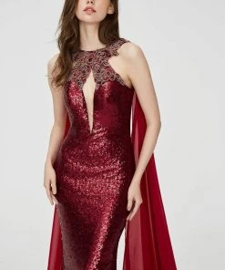 Angela & Alison - 81029 Embellished Fitted Cape Evening Gown Formal Gowns 15 Angela & Alison - 81029 Embellished Fitted Cape Evening Gown Formal Gowns