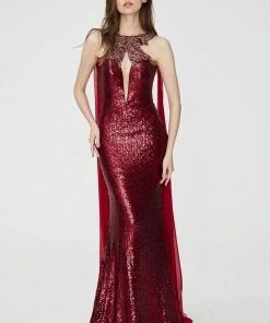 Angela & Alison - 81029 Embellished Fitted Cape Evening Gown Formal Gowns 16 Angela & Alison - 81029 Embellished Fitted Cape Evening Gown Formal Gowns