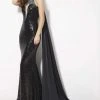 Angela & Alison - 81029 Embellished Fitted Cape Evening Gown Formal Gowns