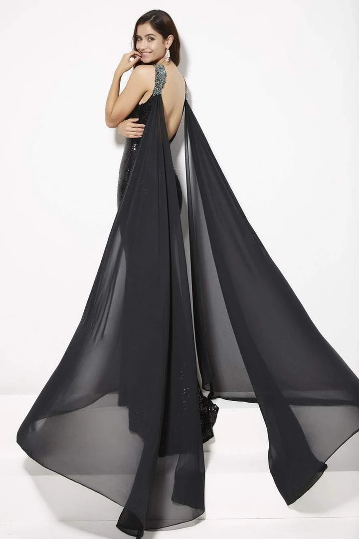 Angela & Alison - 81029 Embellished Fitted Cape Evening Gown Formal Gowns 4 Angela & Alison - 81029 Embellished Fitted Cape Evening Gown Formal Gowns