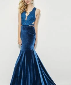 Angela & Alison - 81036 Strappy Lace Fitted Trumpet Dress 11 Angela & Alison - 81036 Strappy Lace Fitted Trumpet Dress