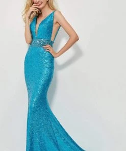 Angela & Alison - 81039 Sequined Fitted Evening Dress Formal Gowns 9 Angela & Alison - 81039 Sequined Fitted Evening Dress Formal Gowns