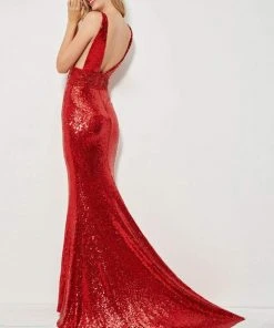 Angela & Alison - 81039 Sequined Fitted Evening Dress Formal Gowns 7 Angela & Alison - 81039 Sequined Fitted Evening Dress Formal Gowns