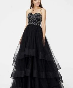 Angela & Alison - 81044 Strapless Tiered A-Line Evening Gown Formal Gowns 9 Angela & Alison - 81044 Strapless Tiered A-Line Evening Gown Formal Gowns