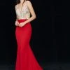 Formal Gowns Angela & Alison - 81047 Crystal Embellished Plunging Mermaid Gown 1 Formal Gowns Angela & Alison - 81047 Crystal Embellished Plunging Mermaid Gown