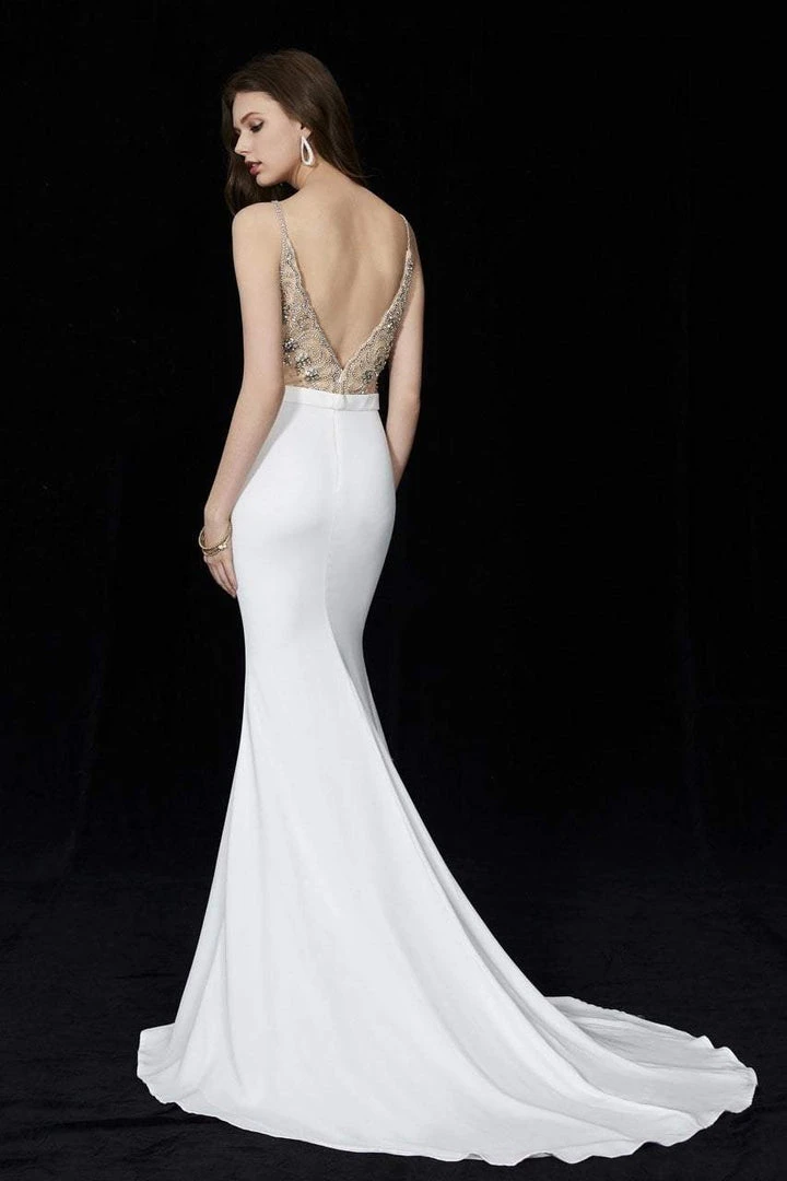 Formal Gowns Angela & Alison - 81047 Crystal Embellished Plunging Mermaid Gown 6 Formal Gowns Angela & Alison - 81047 Crystal Embellished Plunging Mermaid Gown