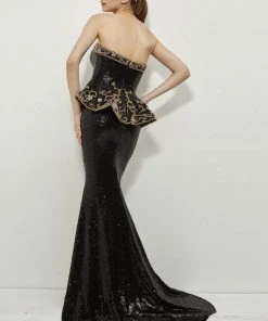 Formal Gowns Angela & Alison - 81052 Strapless Peplum Evening Gown 8 Formal Gowns Angela & Alison - 81052 Strapless Peplum Evening Gown