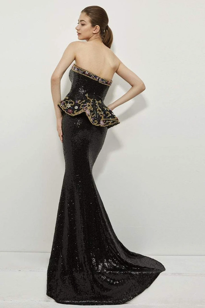 Formal Gowns Angela & Alison - 81052 Strapless Peplum Evening Gown 5 Formal Gowns Angela & Alison - 81052 Strapless Peplum Evening Gown