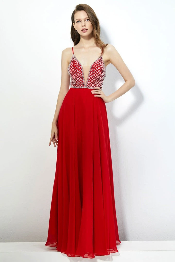 Formal Gowns Angela & Alison - 81053 Bedazzled Deep V-neck A-line Dress 5 Formal Gowns Angela & Alison - 81053 Bedazzled Deep V-neck A-line Dress