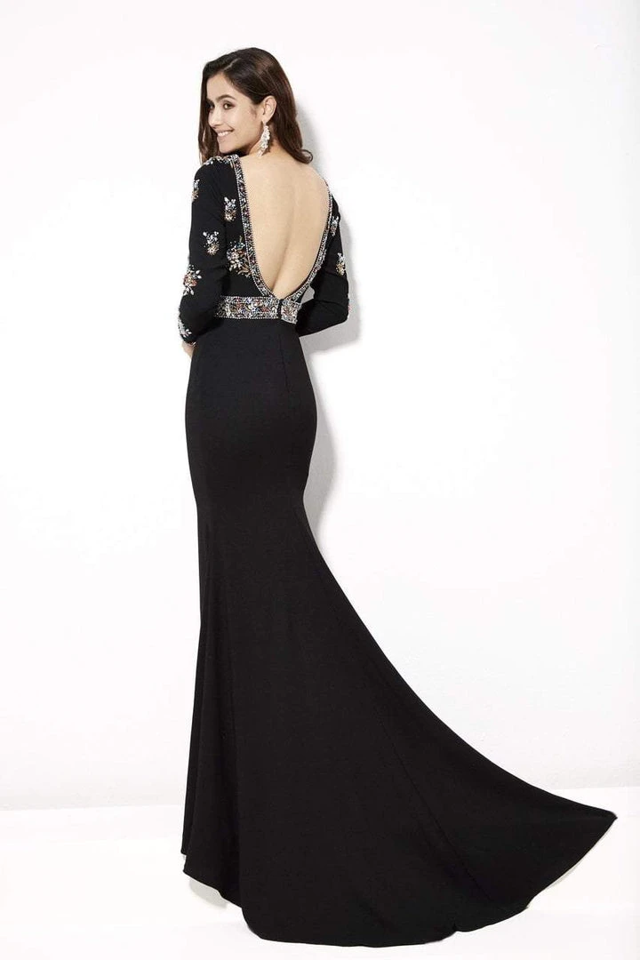 Formal Gowns Angela & Alison - 81093 Bedazzled Deep V-neck Trumpet Dress 4 Formal Gowns Angela & Alison - 81093 Bedazzled Deep V-neck Trumpet Dress