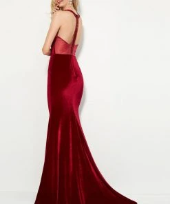 Formal Gowns Angela & Alison - 81102 Embellished Plunging V-neck Trumpet Dress