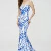 Angela & Alison - 81111 Strapless Printed Sweetheart Mermaid Dress