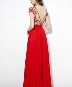 Angela & Alison - 81117 Beaded Illusion Bateau A-line Dress 7 Angela & Alison - 81117 Beaded Illusion Bateau A-line Dress