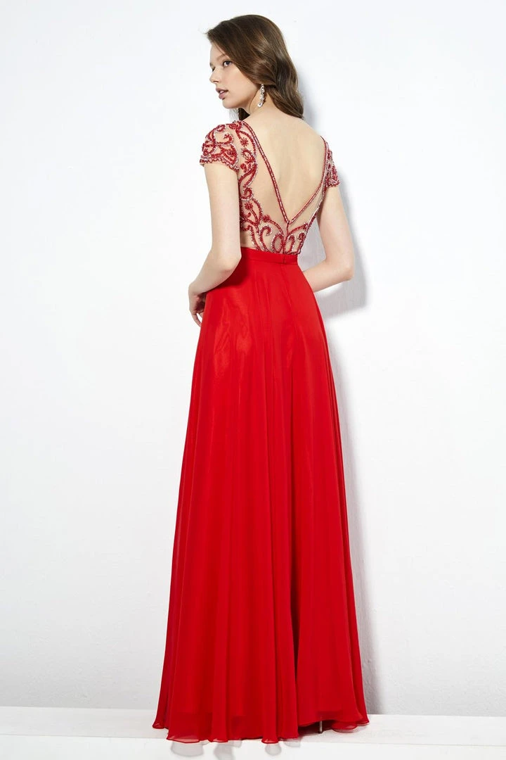 Angela & Alison - 81117 Beaded Illusion Bateau A-line Dress 4 Angela & Alison - 81117 Beaded Illusion Bateau A-line Dress