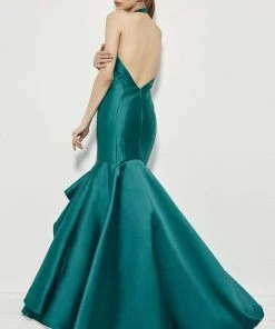 Angela & Alison - 81119 Halter Neck Mikado Ruffled Mermaid Dress 7 Angela & Alison - 81119 Halter Neck Mikado Ruffled Mermaid Dress