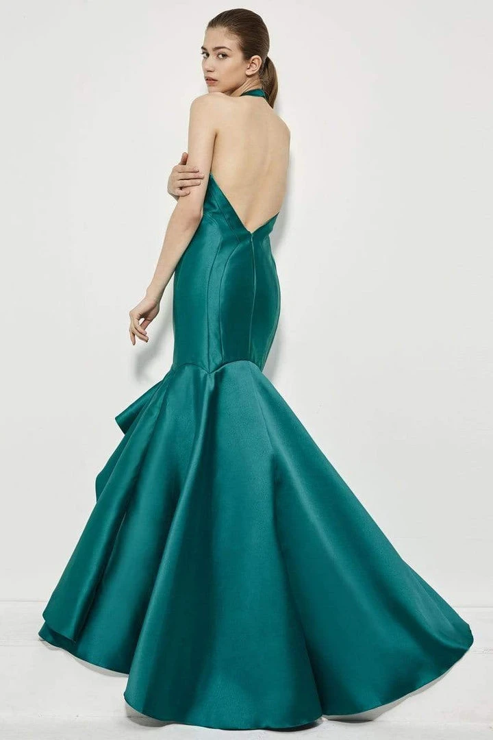 Angela & Alison - 81119 Halter Neck Mikado Ruffled Mermaid Dress 4 Angela & Alison - 81119 Halter Neck Mikado Ruffled Mermaid Dress