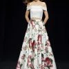 Angela & Alison - 81120 Two Piece Floral Printed Ballgown Formal Gowns 1 Angela & Alison - 81120 Two Piece Floral Printed Ballgown Formal Gowns