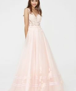 Angela & Alison - 81133 Sleeveless V-neck Embellished Ballgown Formal Gowns 11 Angela & Alison - 81133 Sleeveless V-neck Embellished Ballgown Formal Gowns