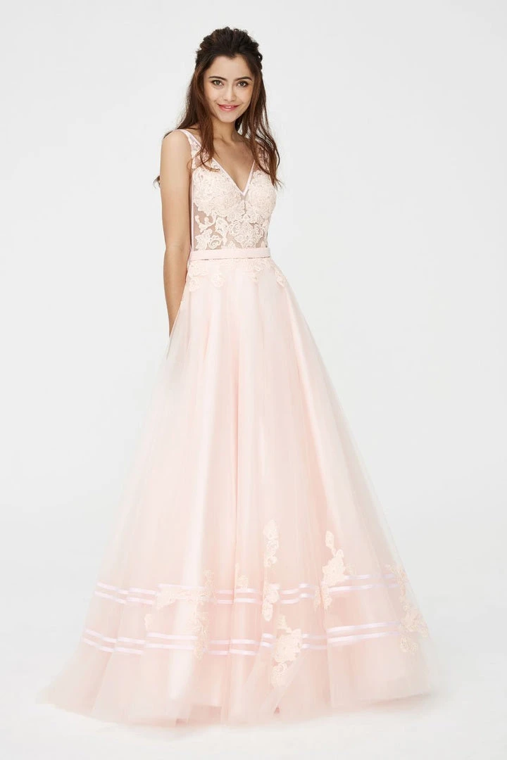 Angela & Alison - 81133 Sleeveless V-neck Embellished Ballgown Formal Gowns 6 Angela & Alison - 81133 Sleeveless V-neck Embellished Ballgown Formal Gowns