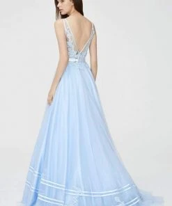 Angela & Alison - 81133 Sleeveless V-neck Embellished Ballgown Formal Gowns 9 Angela & Alison - 81133 Sleeveless V-neck Embellished Ballgown Formal Gowns