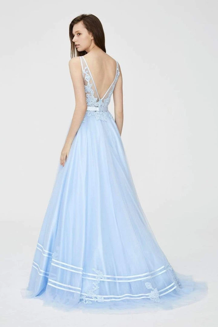 Angela & Alison - 81133 Sleeveless V-neck Embellished Ballgown Formal Gowns 4 Angela & Alison - 81133 Sleeveless V-neck Embellished Ballgown Formal Gowns