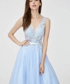 Angela & Alison - 81133 Sleeveless V-neck Embellished Ballgown Formal Gowns 10 Angela & Alison - 81133 Sleeveless V-neck Embellished Ballgown Formal Gowns