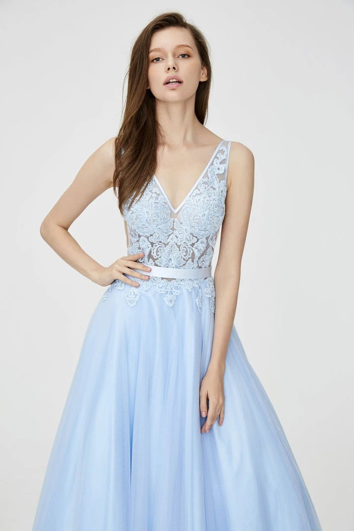 Angela & Alison - 81133 Sleeveless V-neck Embellished Ballgown Formal Gowns 5 Angela & Alison - 81133 Sleeveless V-neck Embellished Ballgown Formal Gowns