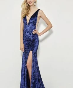 Formal Gowns Angela & Alison - 81141 Deep Neckline And Sides Mermaid Gown 8 Formal Gowns Angela & Alison - 81141 Deep Neckline And Sides Mermaid Gown