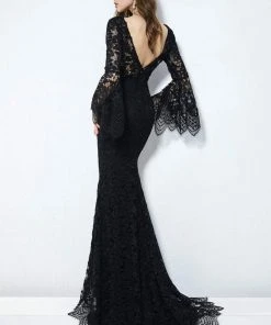 Angela & Alison - 81142 Long Bell Sleeves Fitted Lace Gown Formal Gowns 10 Angela & Alison - 81142 Long Bell Sleeves Fitted Lace Gown Formal Gowns