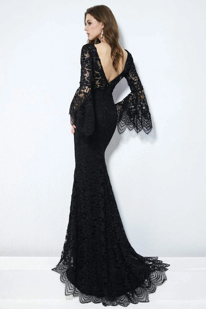 Angela & Alison - 81142 Long Bell Sleeves Fitted Lace Gown Formal Gowns 6 Angela & Alison - 81142 Long Bell Sleeves Fitted Lace Gown Formal Gowns