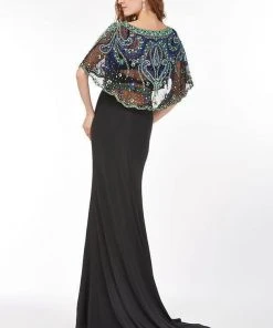 Formal Gowns Angela & Alison - 861175 Sleeveless Sheath Gown With Beaded Overlay