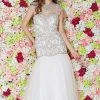 Angela & Alison - 861204 Embroidered Illusion Trumpet Gown Formal Gowns