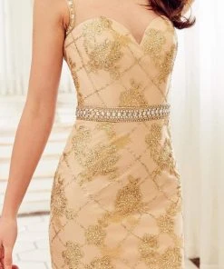 Angela & Alison Beaded Illusion Jewel Mini Dress 72042 Cocktail Dresses