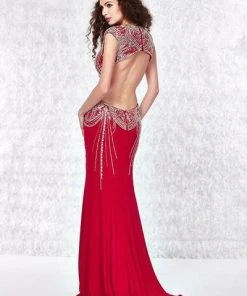 Angela & Alison - Jeweled Trumpet Dress 61171 - 1 Pc Hot Red In Size 6 Available Formal Gowns 5 Angela & Alison - Jeweled Trumpet Dress 61171 - 1 Pc Hot Red In Size 6 Available Formal Gowns