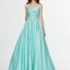 Angela & Alison - Strapless Drape-Ornate Ballgown 91137 - 1 Pc Seafoam In Size 6 Available