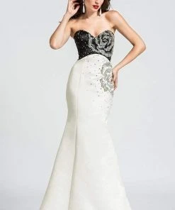 Ashley Lauren - 1076 Beaded Mermaid Rosette Evening Dress Formal Gowns
