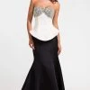 Ashley Lauren - 1112 Color Block Peplum Evening Dress Formal Gowns 2 Ashley Lauren - 1112 Color Block Peplum Evening Dress Formal Gowns