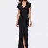 Formal Gowns Ashley Lauren - 1142 Draping Accented V-neck Sheath Dress