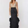 Ashley Lauren - 1160 Beaded V-neck Ruffled Column Dress 2 Ashley Lauren - 1160 Beaded V-neck Ruffled Column Dress