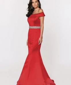 Ashley Lauren - 1206 Off Shoulder Satin Evening Dress Formal Gowns