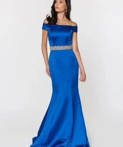 Ashley Lauren - 1206 Off Shoulder Satin Evening Dress Formal Gowns